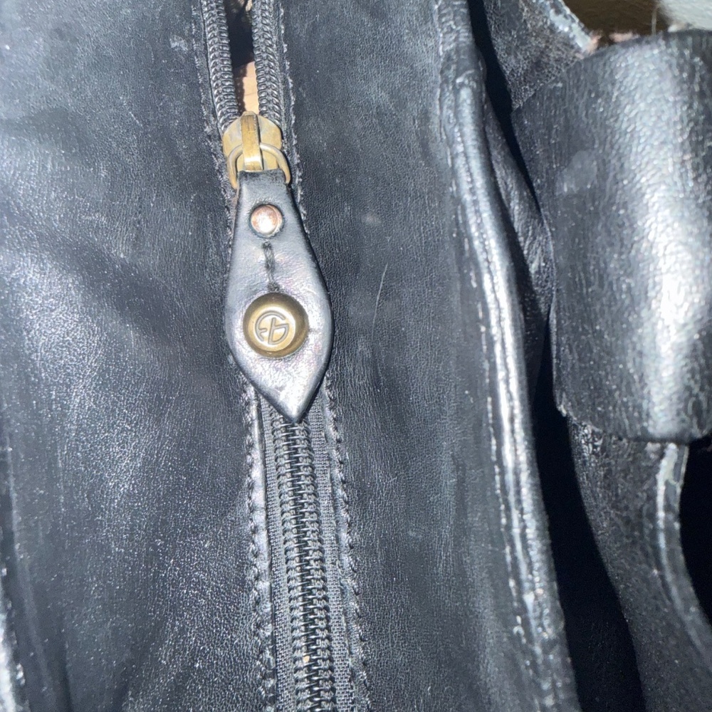Francesca Biasia Black Leather Satchel Handbag EUC - Picture 4 of 13